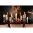 Smoke Large Knobbed Ruffle Candle Holder with Ruffle