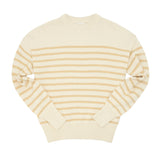 Women's Knit Sweater Cream And Tan Stripe