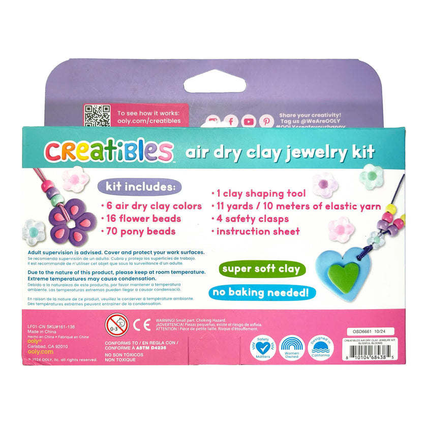 Creatibles Air Dry Clay Jewelry Kit - Blissful Blooms