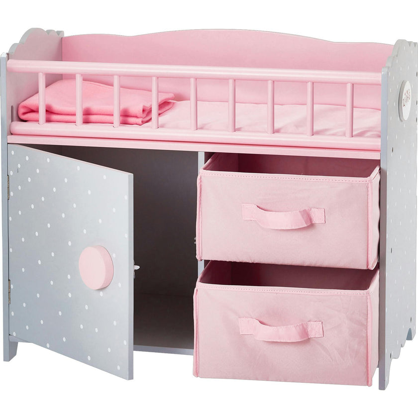 Olivia's Little World Wooden Baby Doll Crib & Cabinet