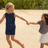girls deep chambray dress