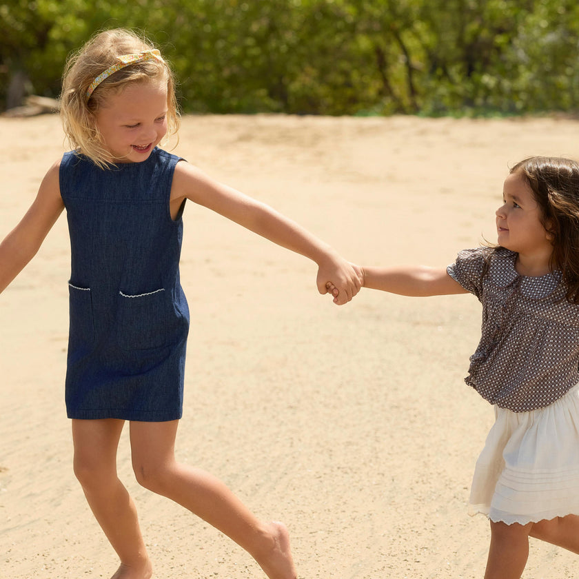 girls deep chambray dress