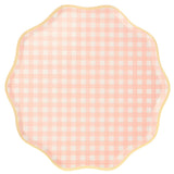 Set of 12 Gingham Dinner Plates
