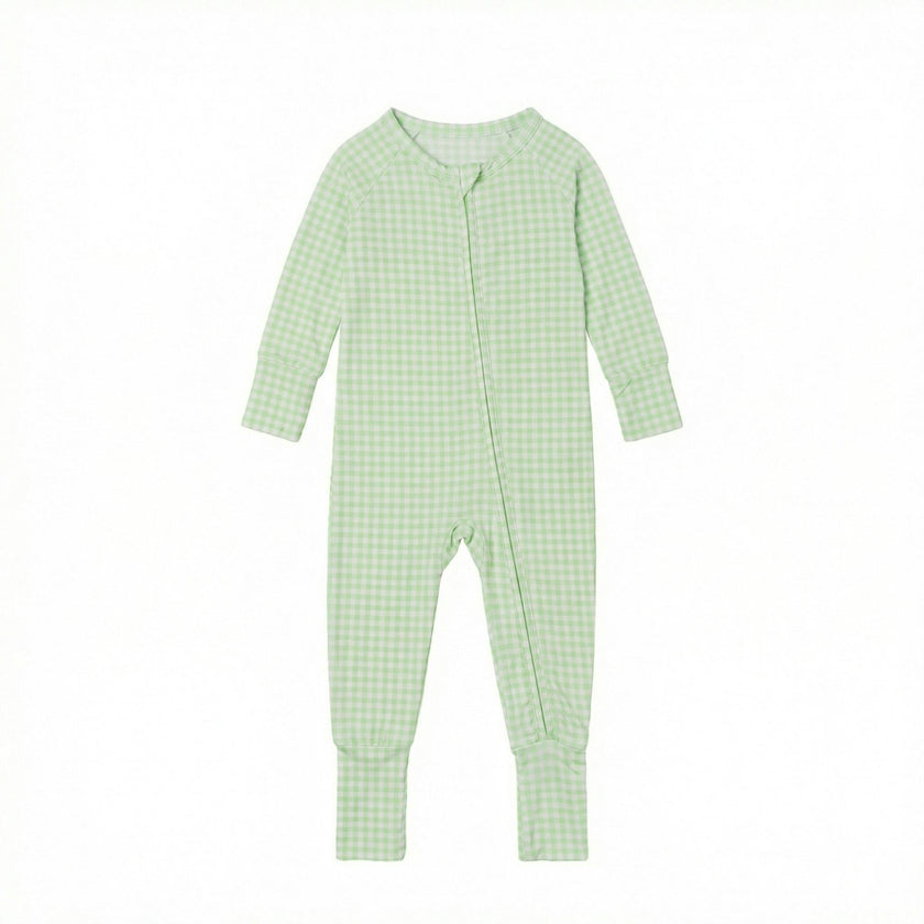 Pistachio Gingham Bamboo Sleeper