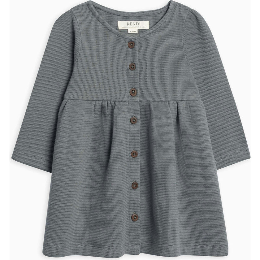 Arden Waffle Knit Button Front Dress