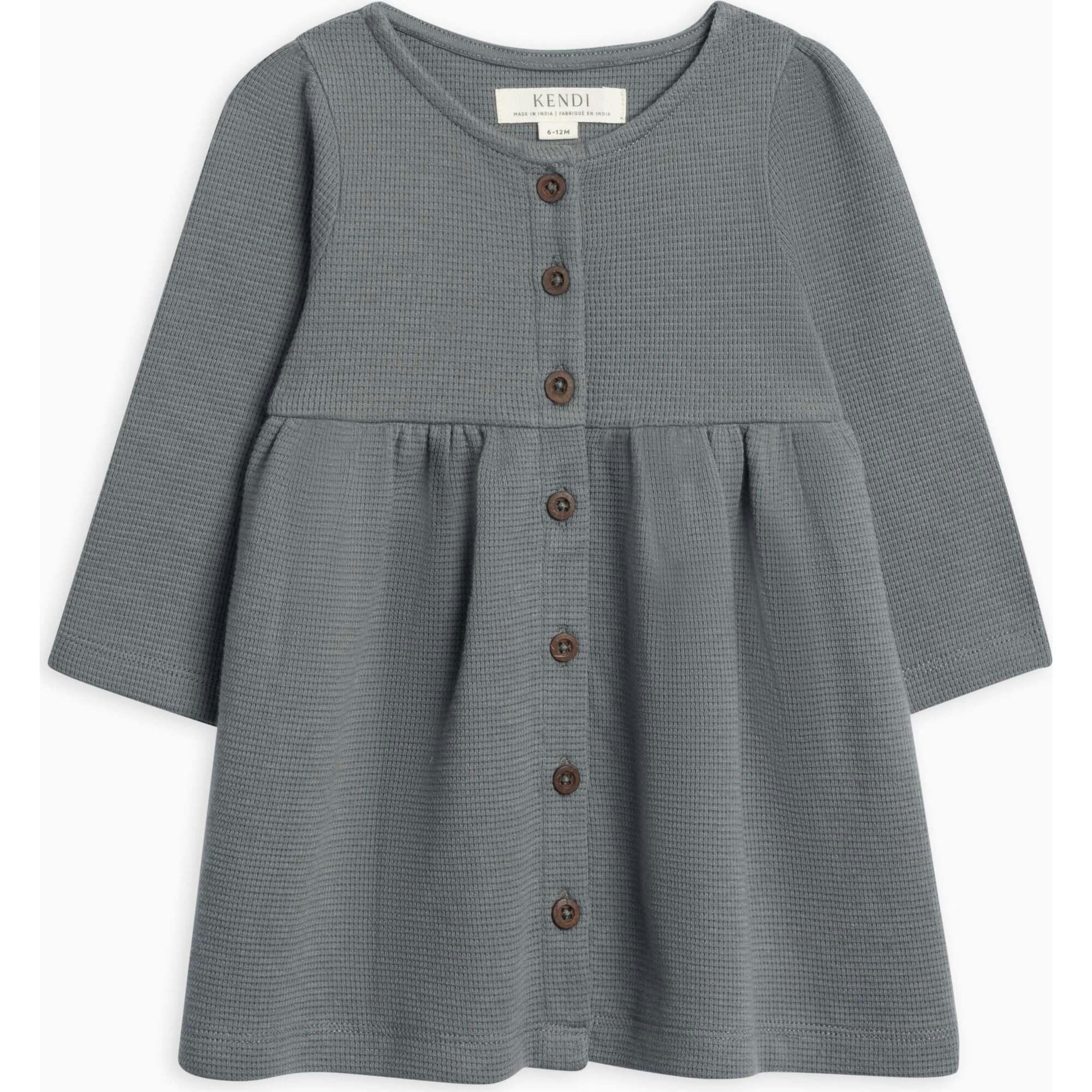 Arden Waffle Knit Button Front Dress