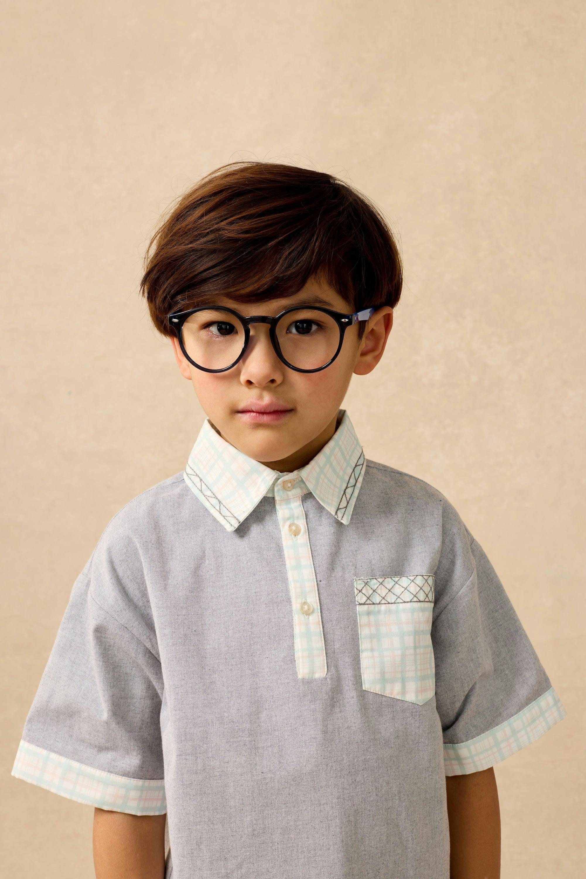 Embroidered Plaid Polo