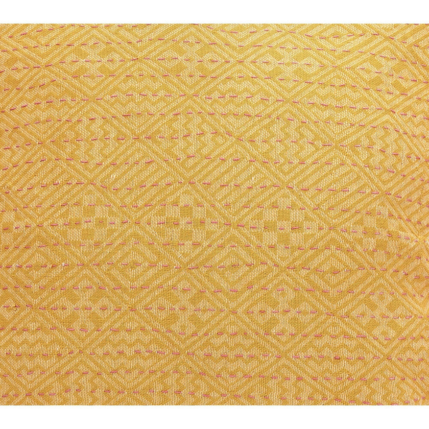 Artisan Hand Loomed Cotton Square Pillow - Yellow Diamond - 24"