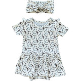 Baby Bodysuit Dress Set Patriotic Ribbon