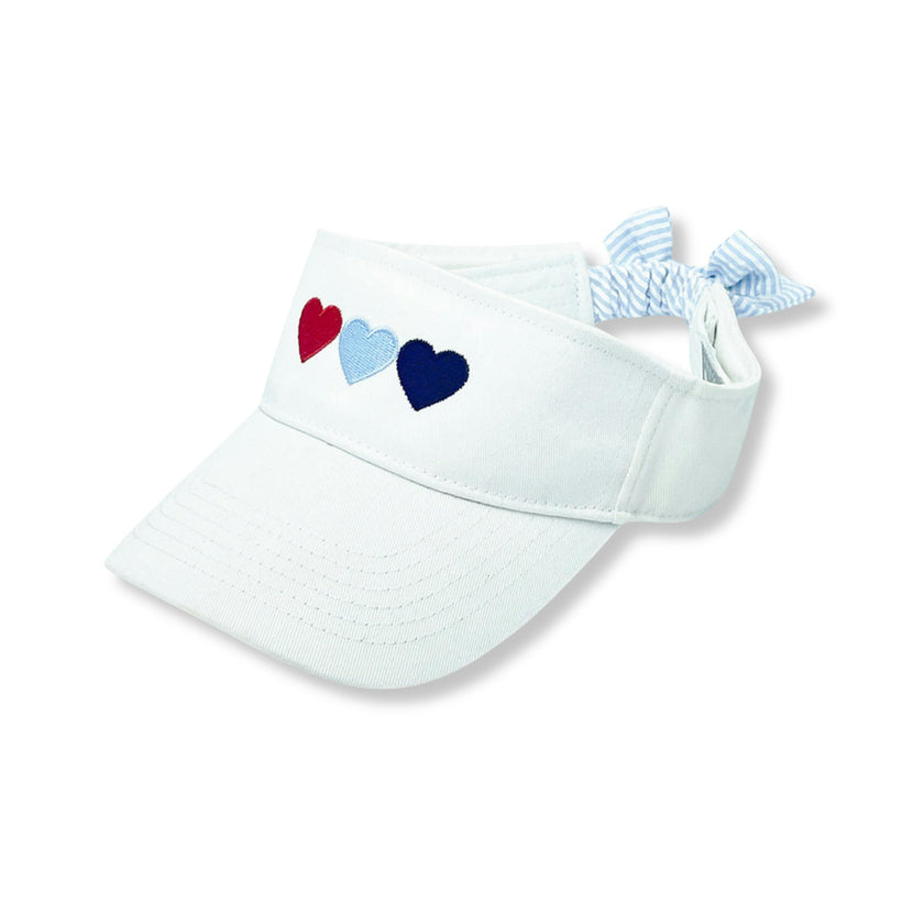 Patriotic Hearts Bow Visor (Youth/Junior)