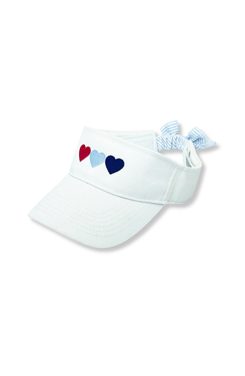 Patriotic Hearts Bow Visor - Youth & Junior