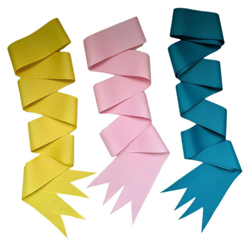 Bright Blue, Pink & Yellow Grosgrain Ribbon Pack - Long