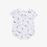 Oxford Peter Pan Collar Bubble Romper