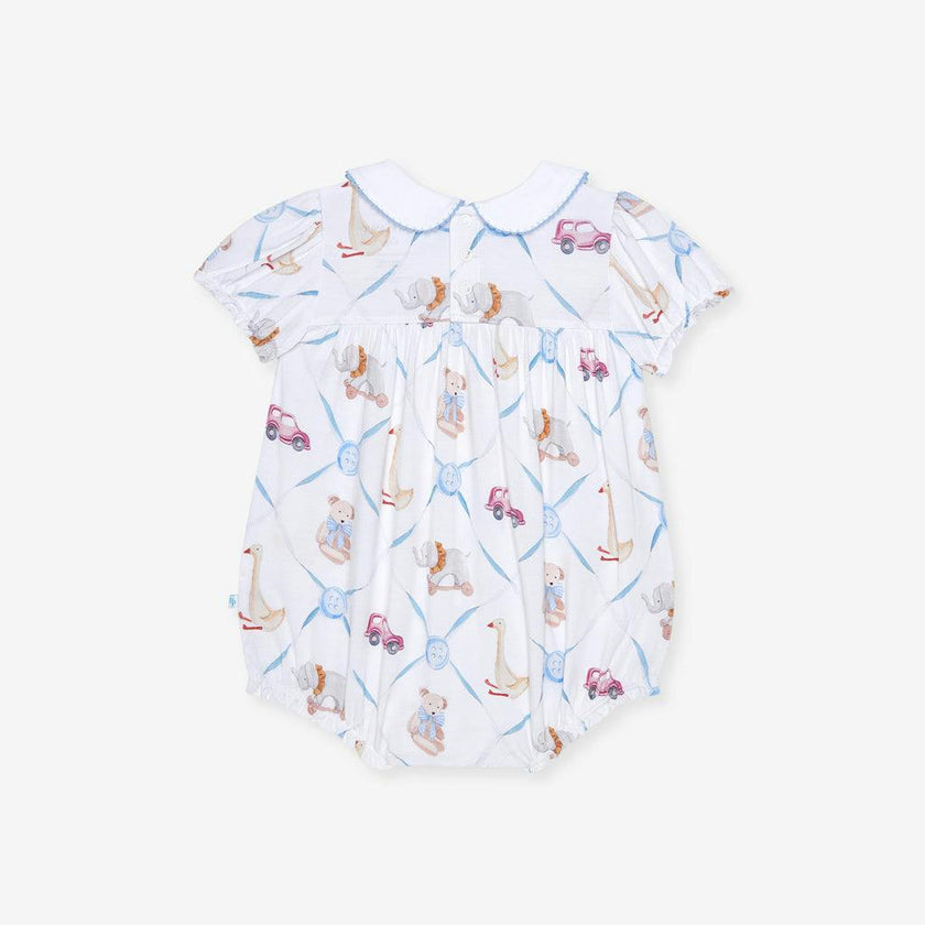 Oxford Peter Pan Collar Bubble Romper