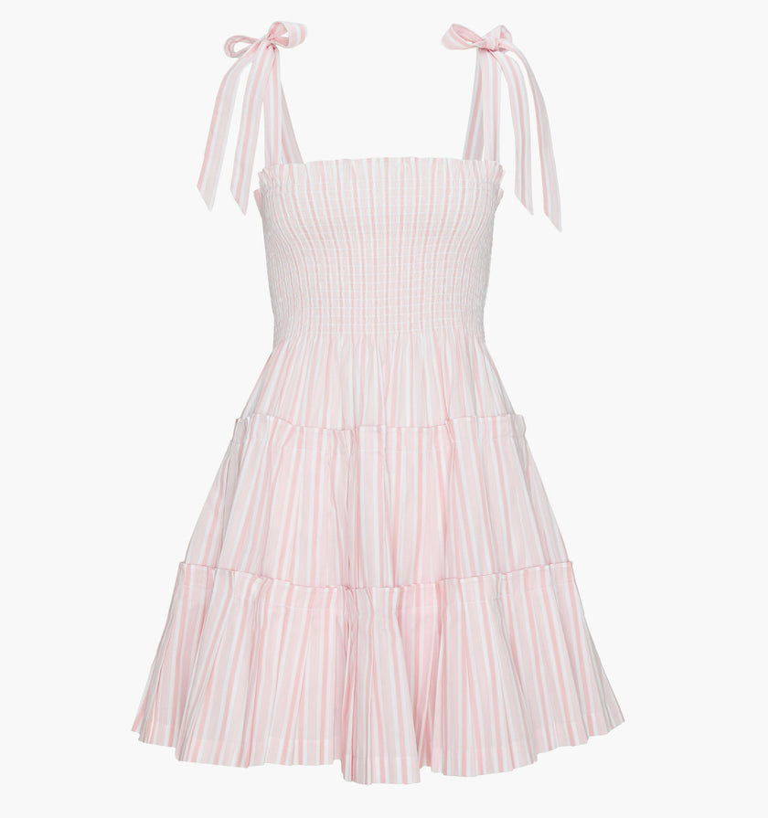 The Ribbon Charlotte Nap Dress - Pink Variegated Stripe