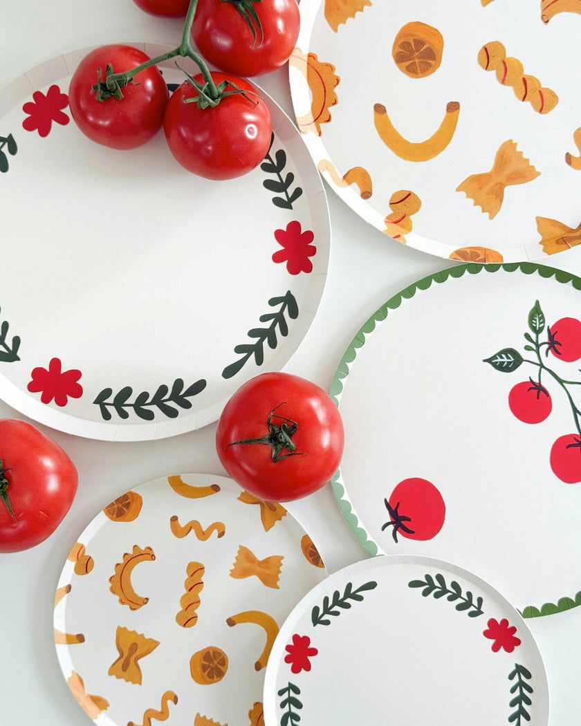 Pasta Party Hors d'Oeuvres Plate Set - Golden