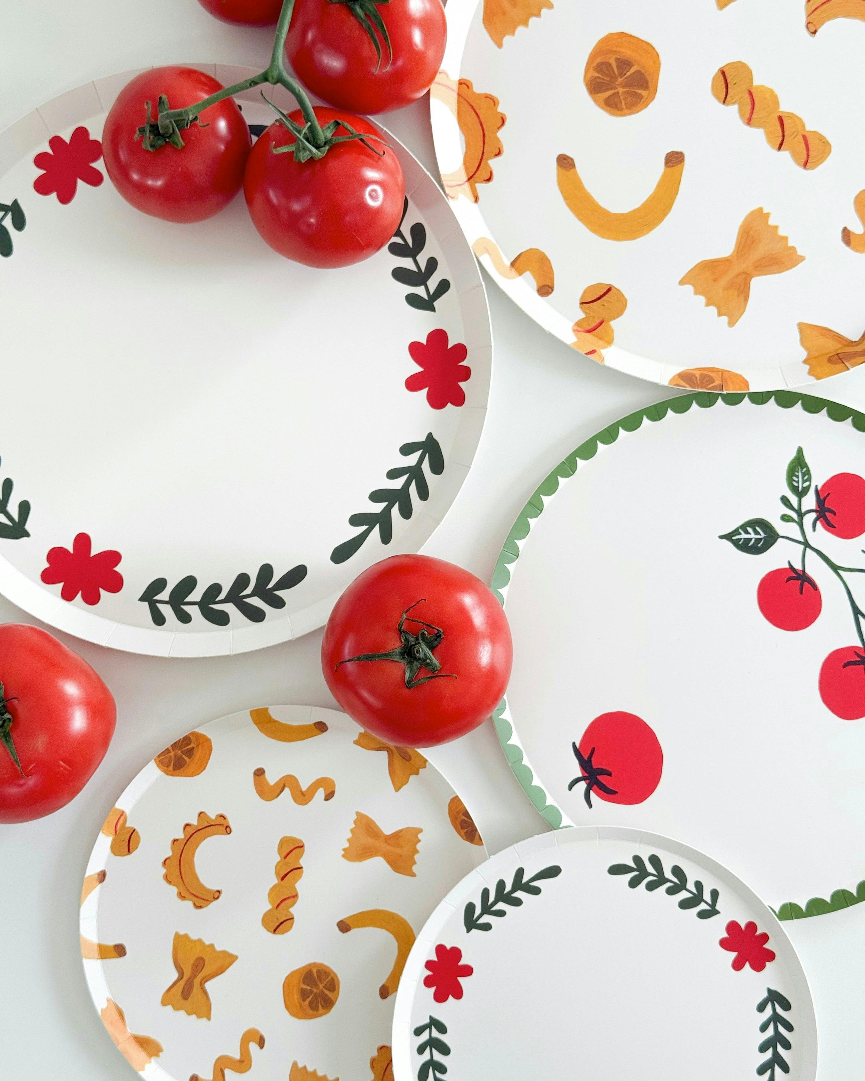 Pasta Party Hors d'Oeuvres Plate Set - Golden