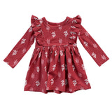 Girl's Long Sleeve Ruffle Dress
