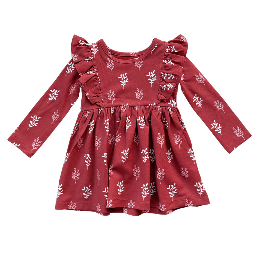 Girl's Long Sleeve Ruffle Dress
