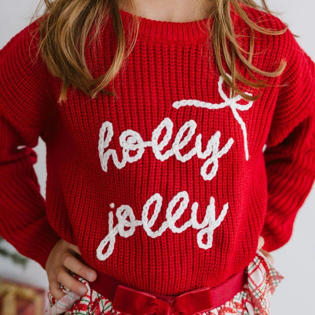 Holly Jolly Bow Christmas Knit Sweater