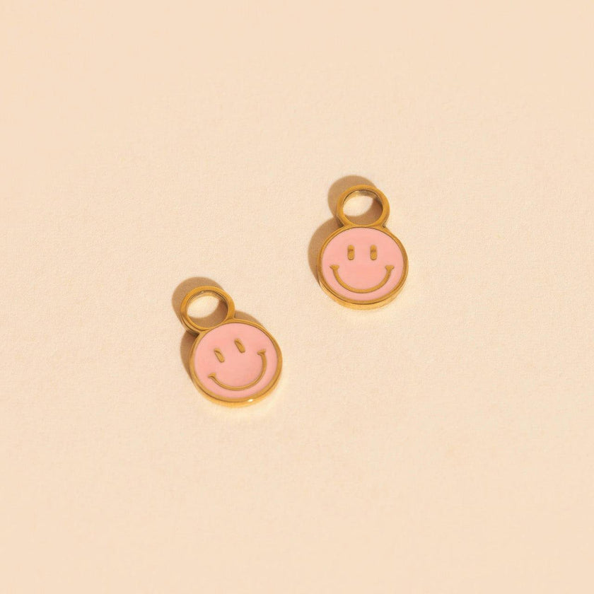 Smiley Huggie Hoop Charms