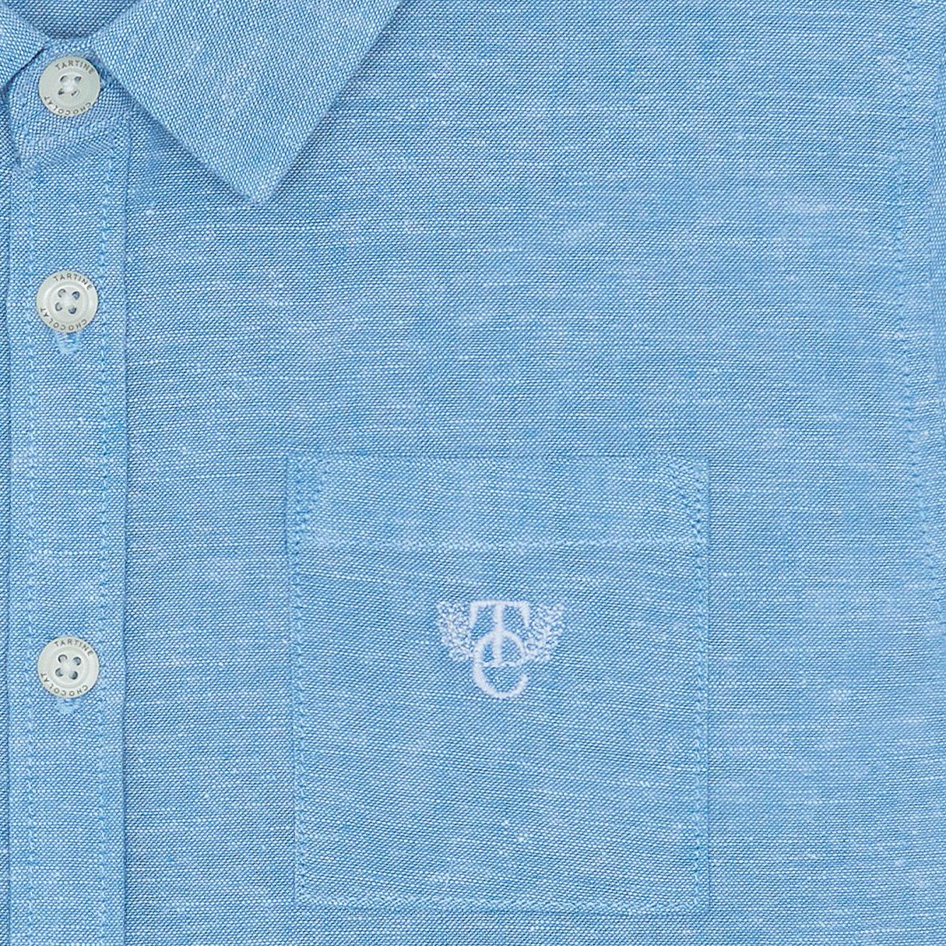 TARTINE ET CHOCOLAT Melange Linen Overshirt - Nuage
