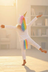 White and Rainbow Unicorn Halloween Costume