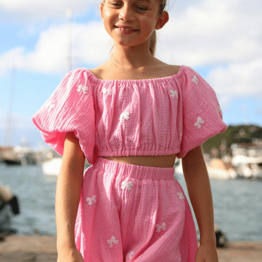 Pink Hailey Bow Bubble Set