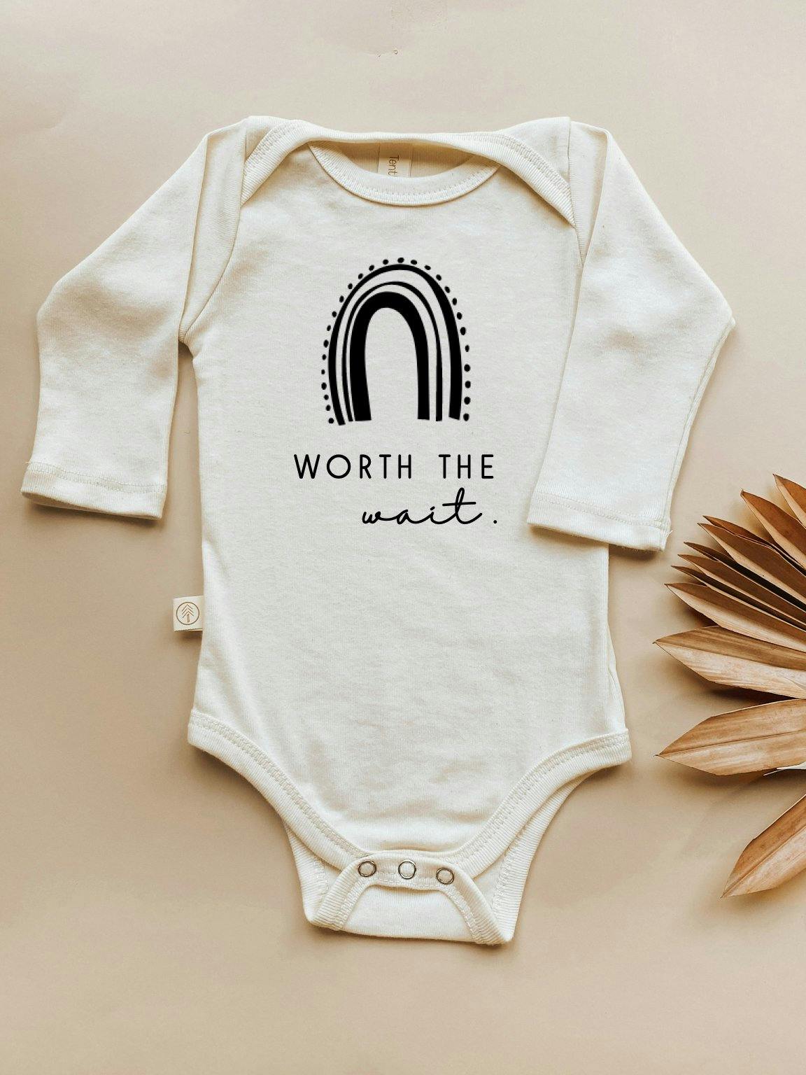 Worth the Wait Rainbow Organic Bodysuit Long Sleeve