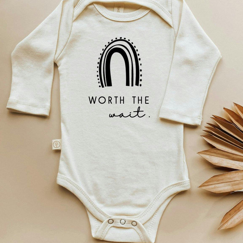 Worth the Wait Rainbow Organic Bodysuit Long Sleeve