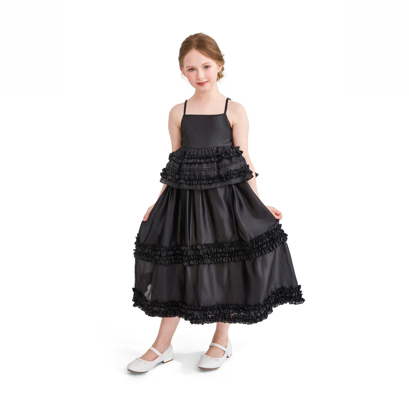 Black Calista Ruffle Skirt Set
