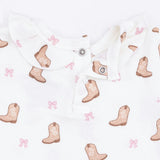 Mini Cowgirl Boots - Long Sleeve Ruffle Top and Pant