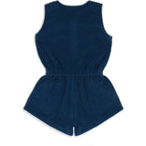 girls navy french terry romper