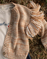 Fringed Cardigan in Prairie Sand
