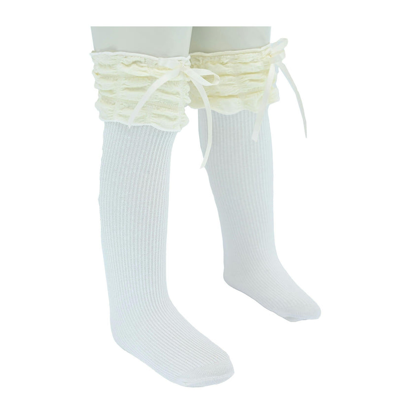 Ruffled Ribbon Long Socks