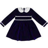 Long Sleeve Grace Dress in Midnight Blue Velvet