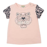 Pink Striped Tiger Logo T-Shirt