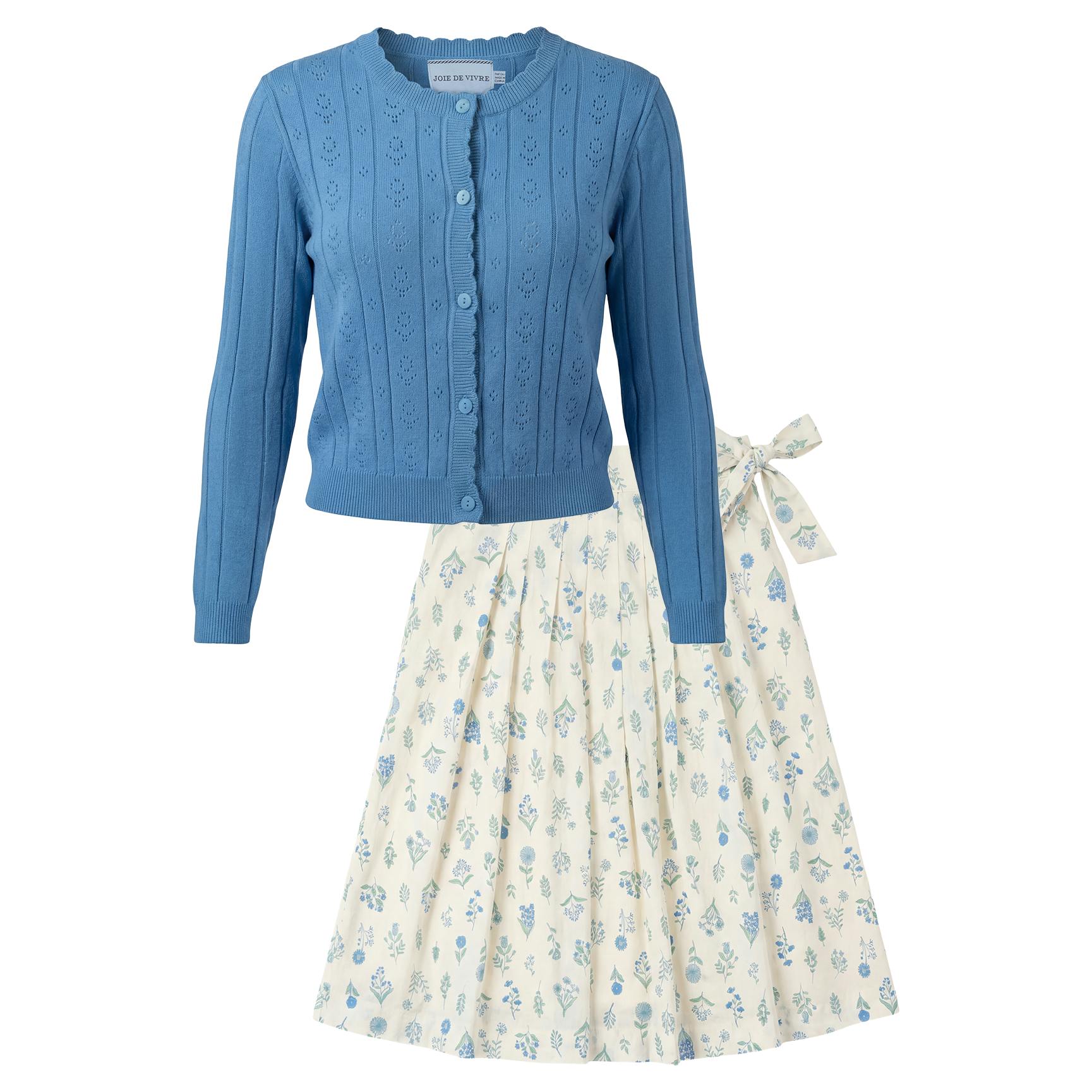 Two Piece Set With Pointelle Cardigan
