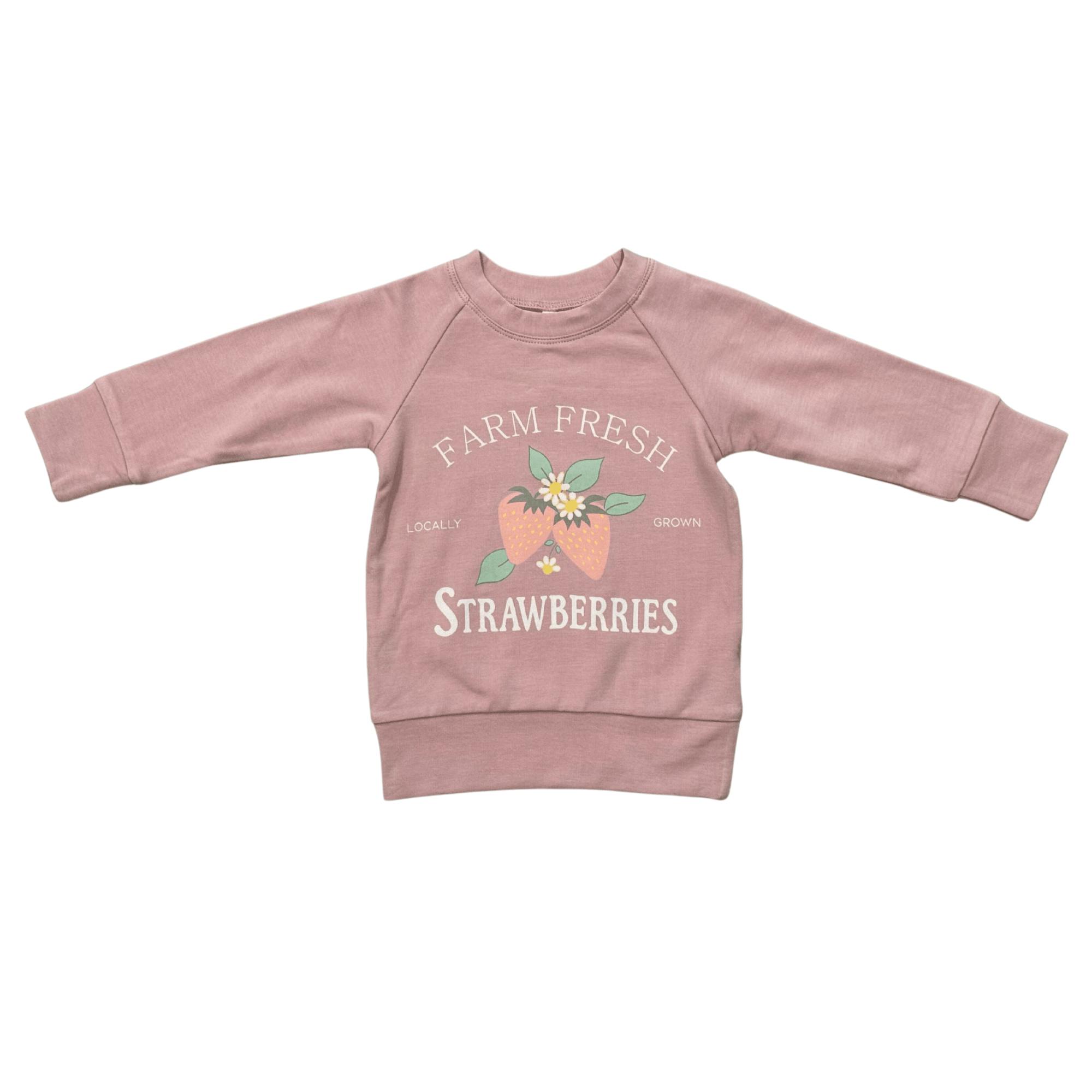 Girls Raglan Sweatshirt in Farm Fresh Strawberries