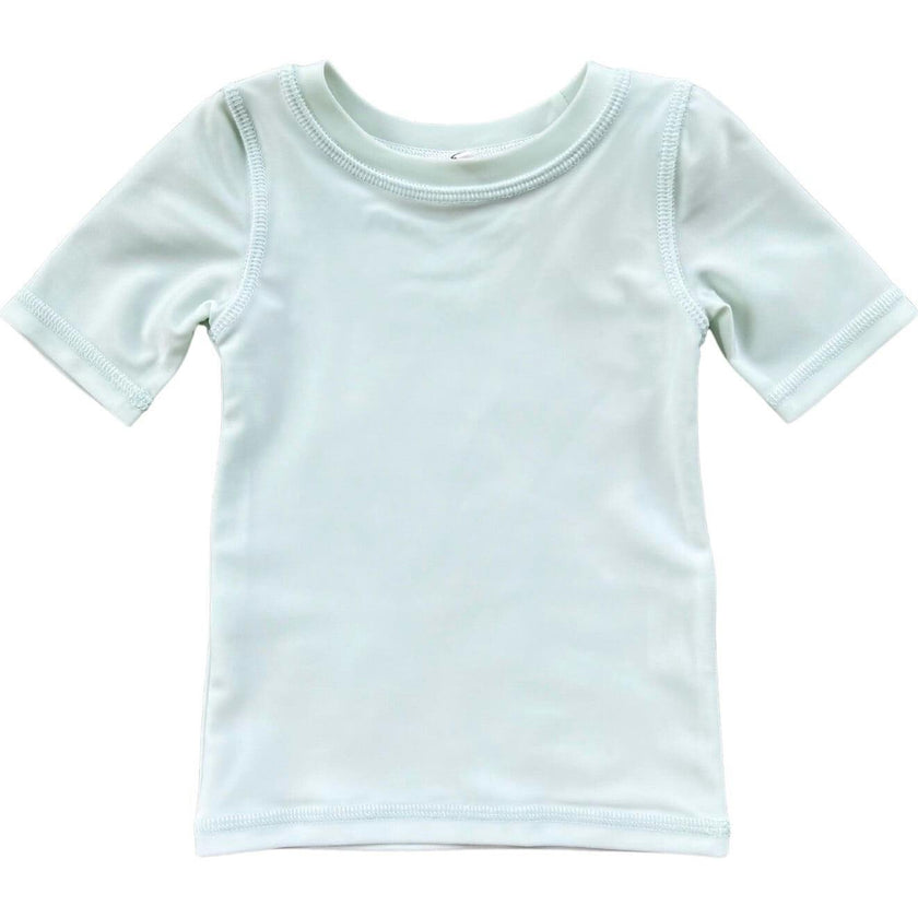 Short Sleeve Rash Guard Swim Shirt Mist Blue