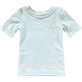 Short Sleeve Rash Guard Swim Shirt Mist Blue