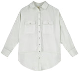 Women's Kyoto Poplin Long Sleeve Oversized Blouse, White