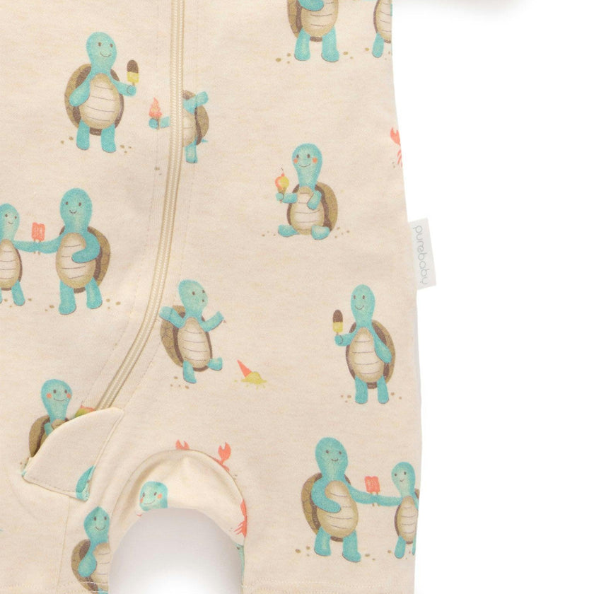 2 Pack S/Slv Digital Growsuit Hungry Turtles Print