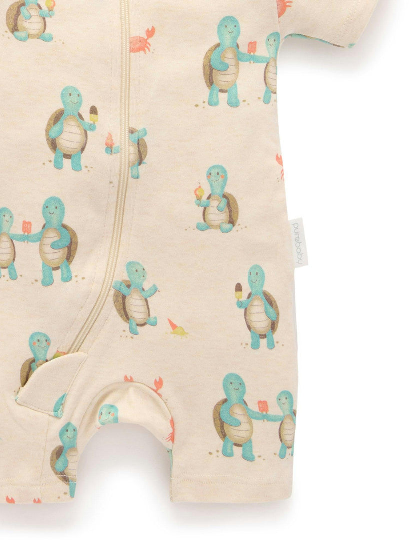 2 Pack S/Slv Digital Growsuit Hungry Turtles Print