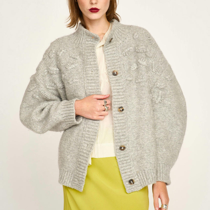Cusco Shell Cardigan in Dove Grey