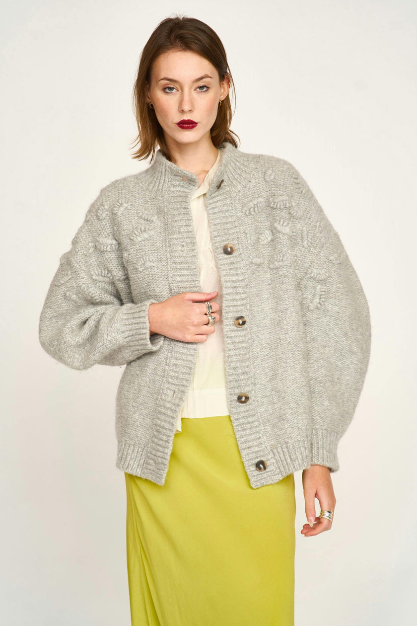 Cusco Shell Cardigan in Dove Grey