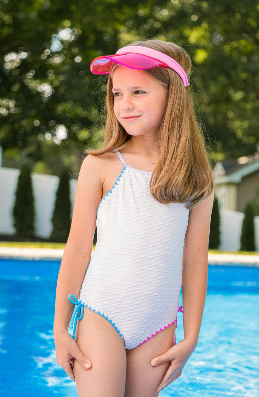 Sari Embroidered Trim One Piece Swimsuit