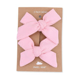 Solid Candy Pink - 2 Pack Bow Clips