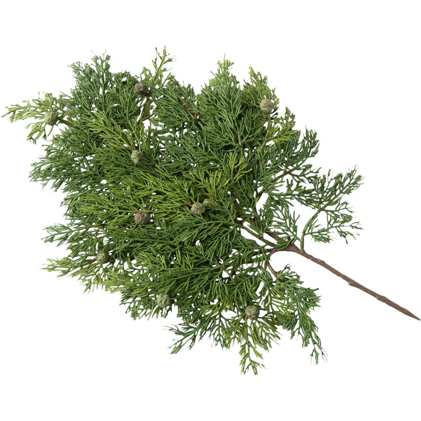 Green Real Touch Juniper Berry Christmas Faux Greenery Large Stem Branch - 23"