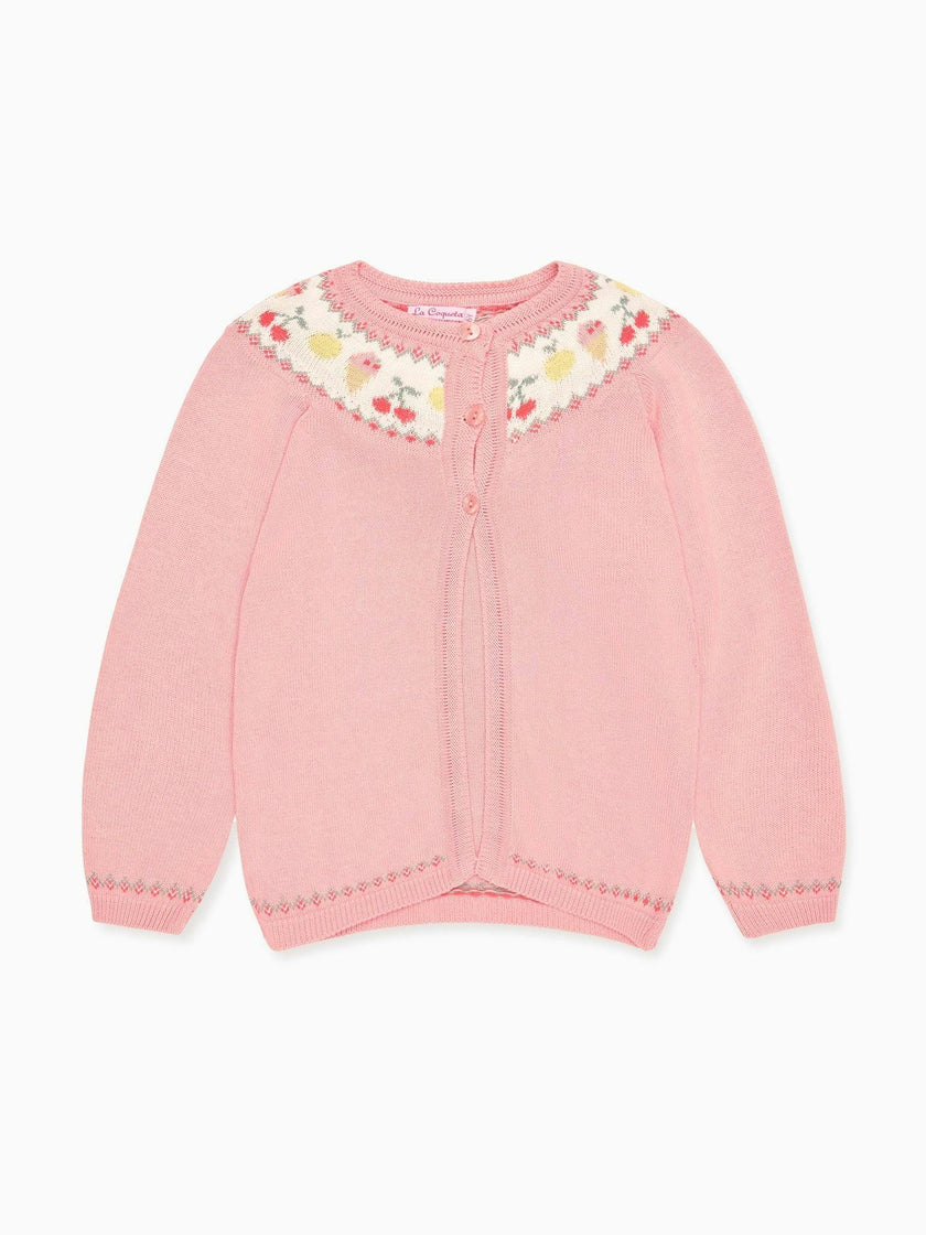 Dusty Pink Helado Cotton Girl Cardigan